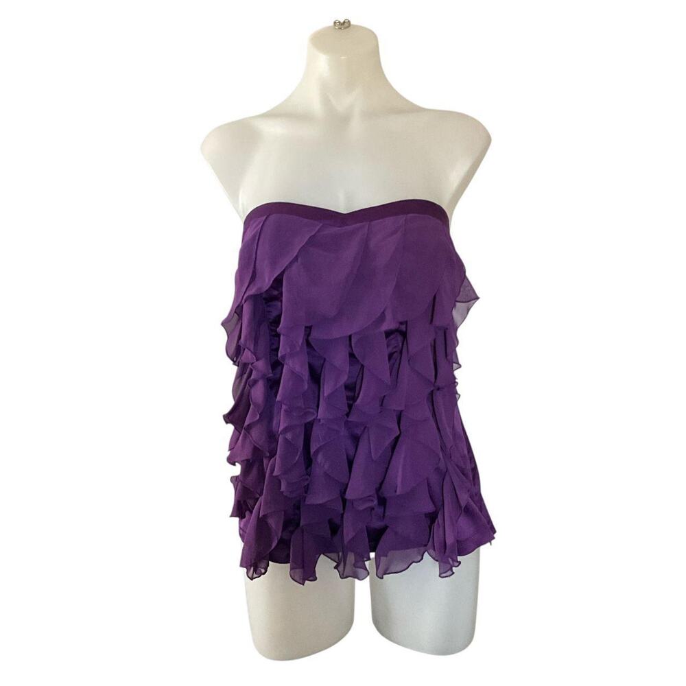 XOXO Purple Frilly Strapless Tiered Top: Y2K, 2000s